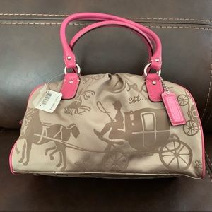Coach Optic Pink and Tan Handbag